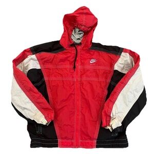 Vintage Nike Air Windbreaker Track‎ Jacket Coat Gray Tag Lined Medium 90s Y2K